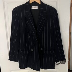 Liz Claiborne Oversized Black Striped Blazer Sz 4 petite